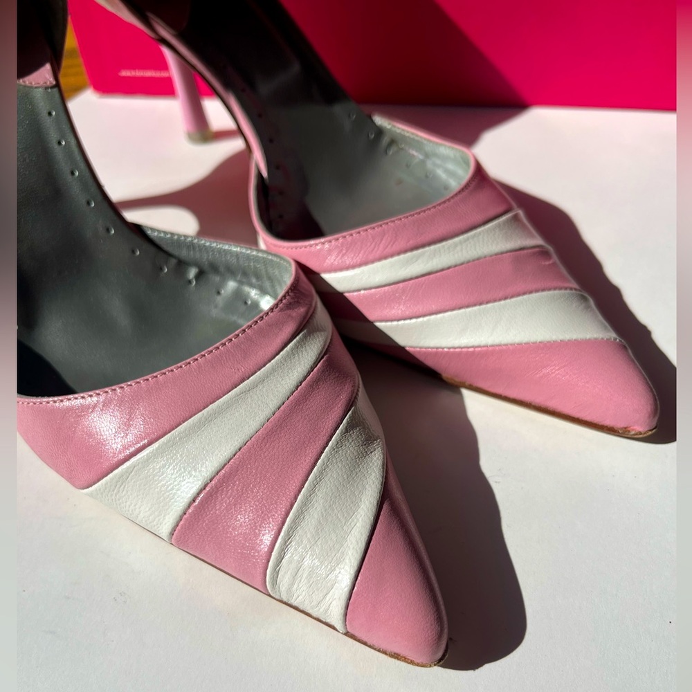 Pink and White Women's Kitten 2โ Heels, Size 6 Women - Picture 2 of 8
